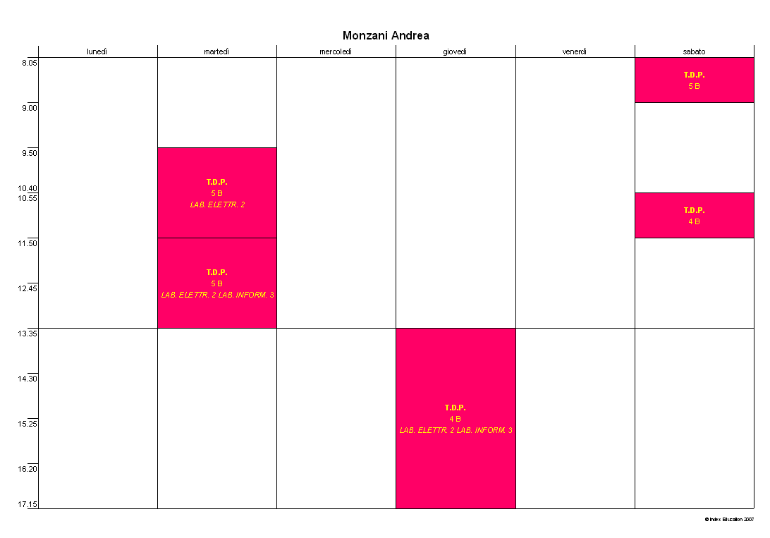 Orario del docente Monzani Andrea