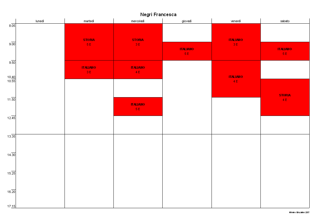 Orario del docente Negri Francesca