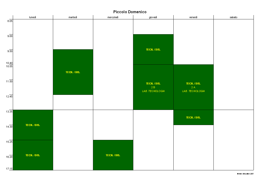 Orario del docente Piccolo Domenico