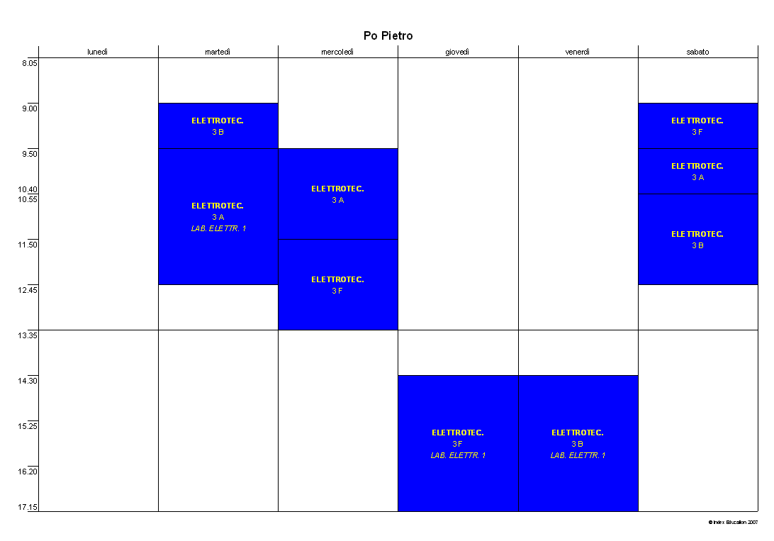 Orario del docente Po Pietro