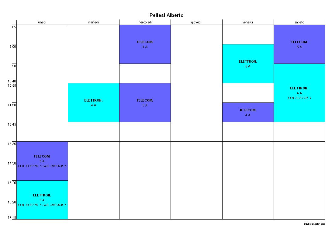 Orario del docente Pellesi Alberto
