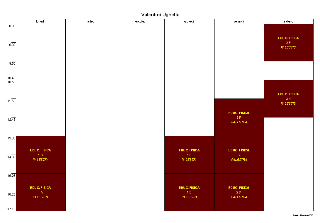 Orario del docente Valentini Ughetta